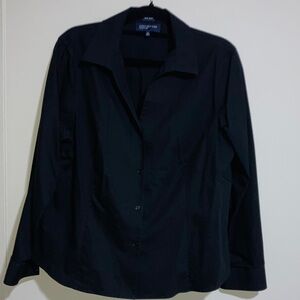 Jones New York Dark Green Button-Up Shirt